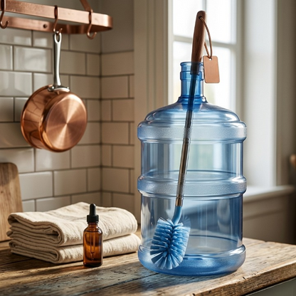 19 Litre Water Bottle Cleaning Brush Adjustable Long Handle 40 to 60cm Deep Cleaning Brush for Gallon Bottles (Random Color)