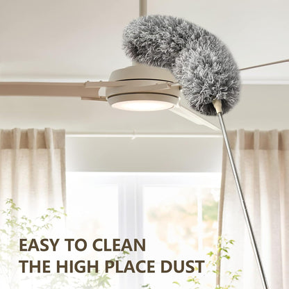 Grey Flexible Microfiber Duster – Bendable Long Reach Cleaning Brush for Home & Office